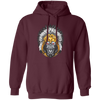 Gorilla Wearing Aztec Headdress, Scare Of Giant Gorilla, Aztec Headdress Pullover Hoodie