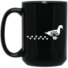 Duck Silhouette, Ducks Trace, Duck Footprint Black Mug