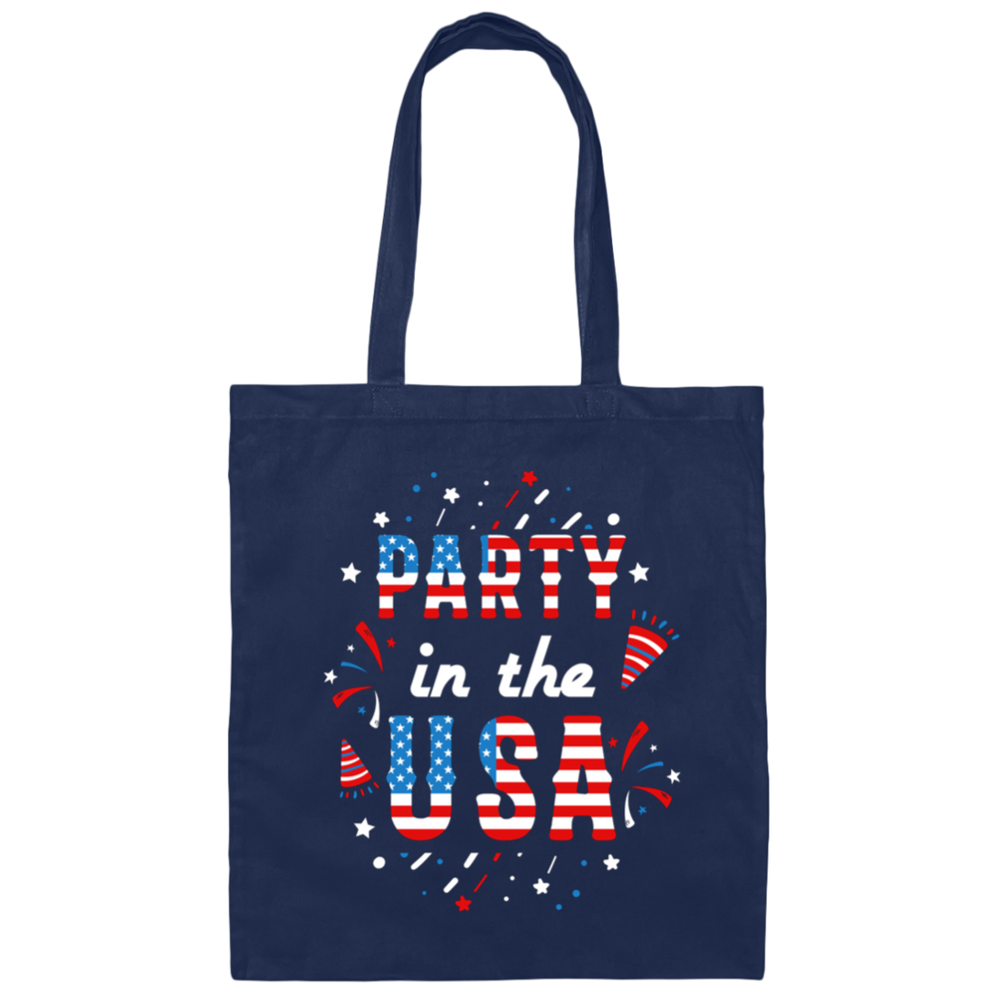 American Party, American Flag, 4th July Anniversary Canvas Tote Bag