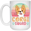 Corgi Squad, Retro Corgi, Groovy Corgi, Lovely Corgi White Mug