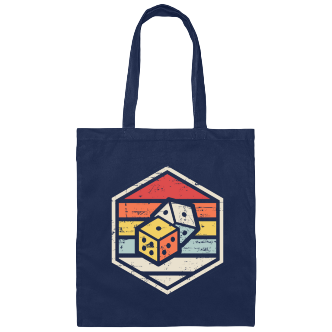 Boardgamers Retro Badge Dice Canvas Tote Bag