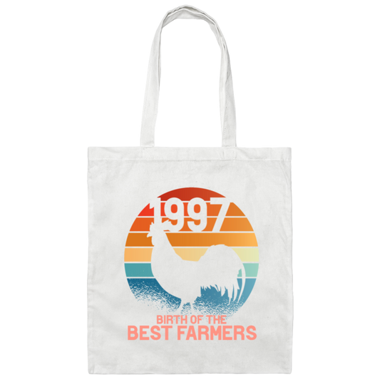 Retro Farmer Gift 1997 Birthday Present Farm Agriculture Canvas Tote Bag