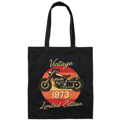 1973 Birthday Gift Vintage Style Motorbike Lover Limited Edition Canvas Tote Bag
