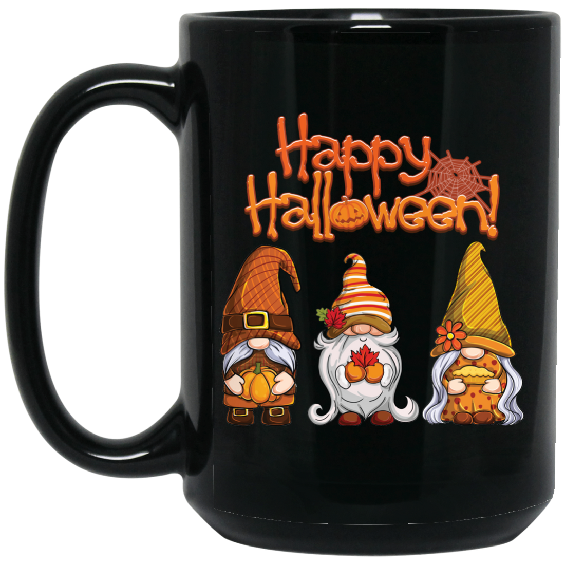Happy Halloween, Gnome Halloween, Halloween Party Black Mug