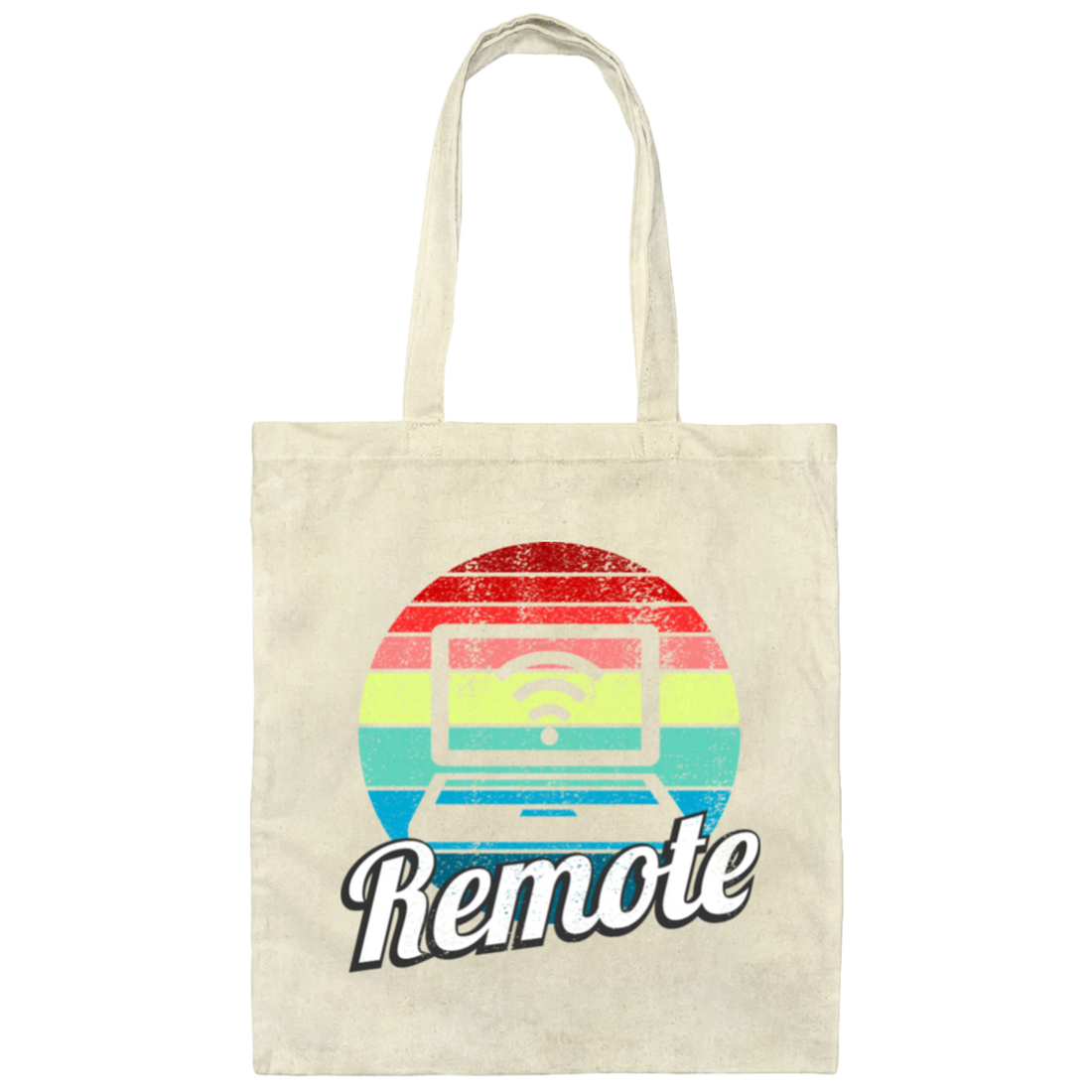 Wifi Lover, Wifi Icon Vintage, Remote Sunset, Cool Gift For Worker Remote From Home Canvas Tote Bag