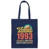 Hawaii 1993 Gift, Vintage 1993 Limited Gift, Retro 1993, Tropical Style Canvas Tote Bag