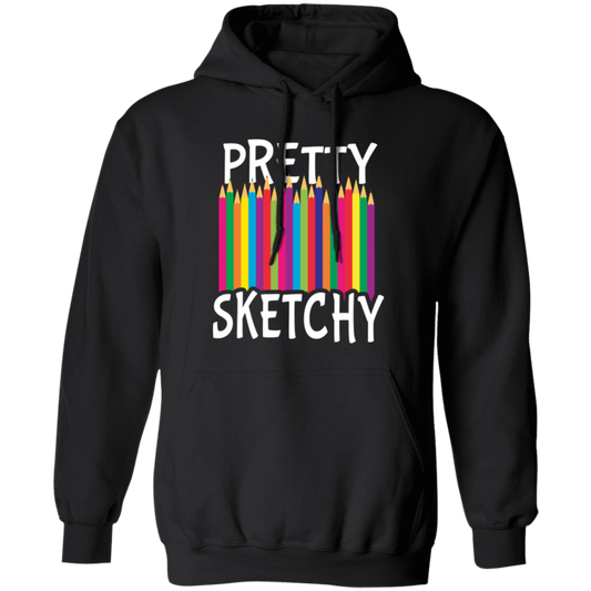 Pretty Sketchy, Color Pencils, Colorful, Sketching Pullover Hoodie