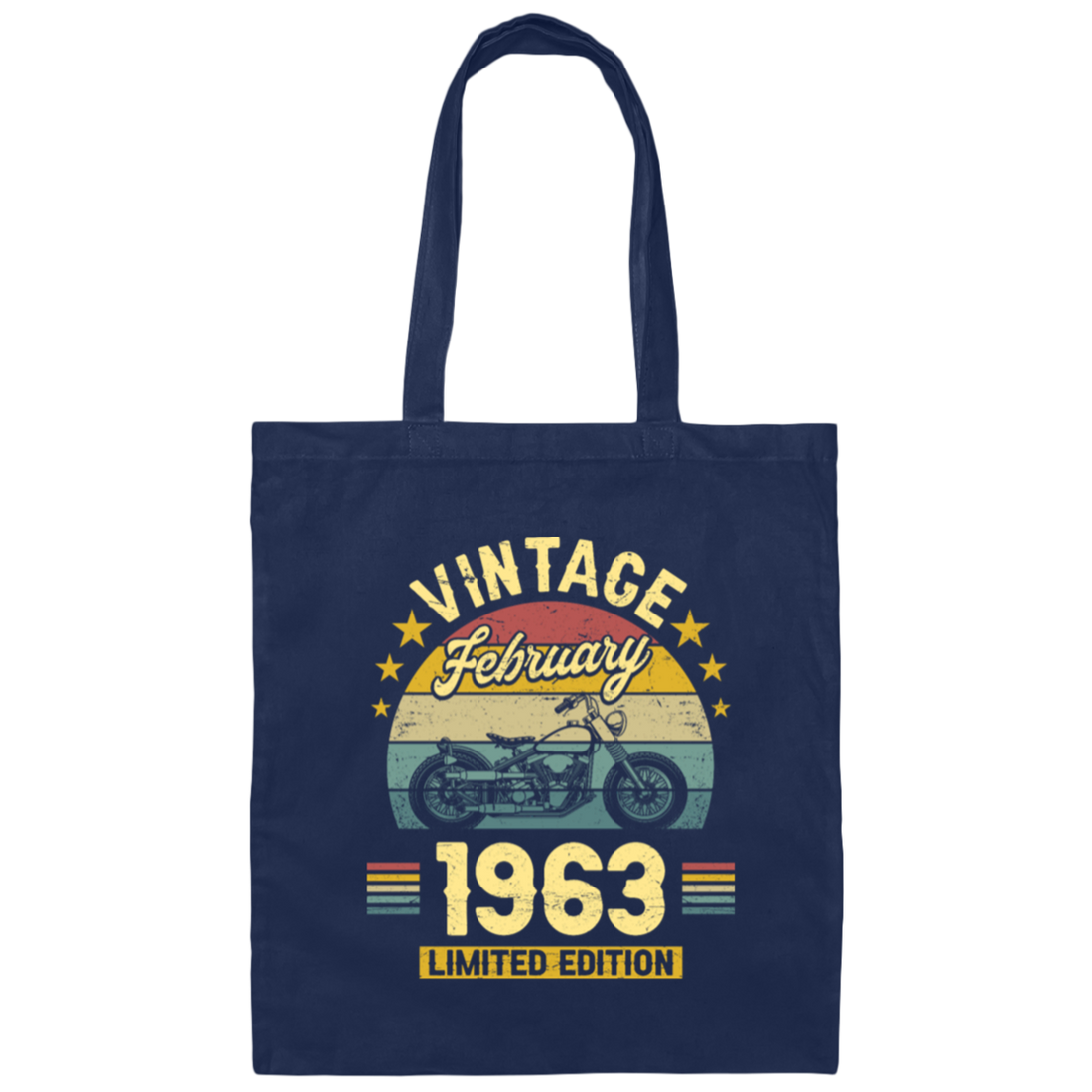Vintage February 1963, Motorbike Lover Retro Style, Limited Edition Canvas Tote Bag