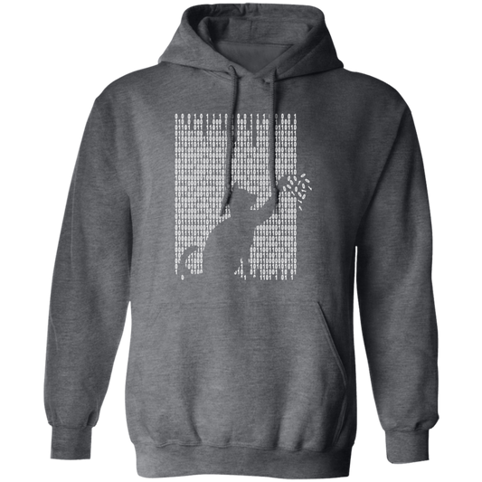 Cat Is Playing With The Binarycode, Kawaii Cat, Love Cat, Love Binarycode Pullover Hoodie