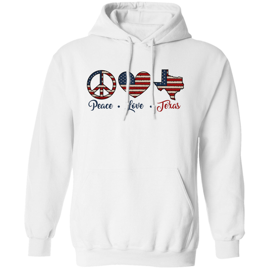 Peace Love Texas, Texas State, America Lover Pullover Hoodie