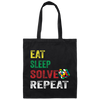 Colorful Cube Math, Retro Solver Melting Rubick Cube Canvas Tote Bag