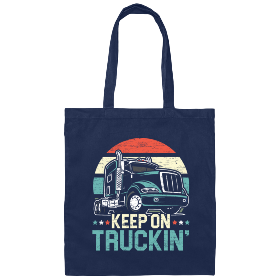Truck Lover Retro Truck Keep On Truckin Canvas Tote Bag