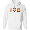 Peace Love Guinea Pig, Guinea Pig Cartoon Pullover Hoodie