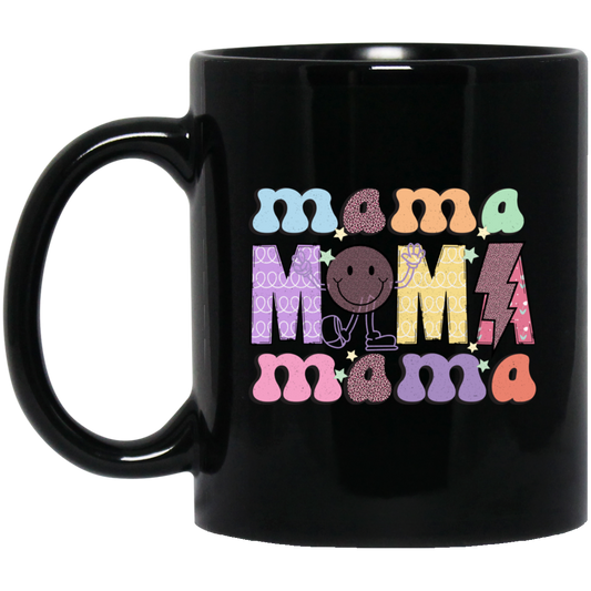 Mama Gift, Mother's Day Gift, Groovy Mama, Mom Gift Black Mug