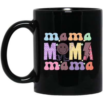 Mama Gift, Mother's Day Gift, Groovy Mama, Mom Gift Black Mug