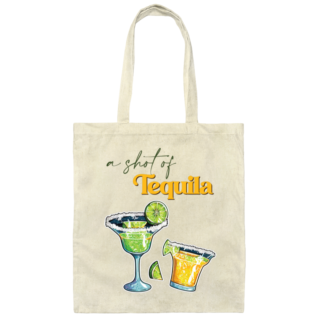 A Shot Of Tequila, Tequila Wine, Lime And Salt Canvas Tote Bag