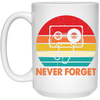 Never Forget, Retro Cassette, Old School Music White Mug