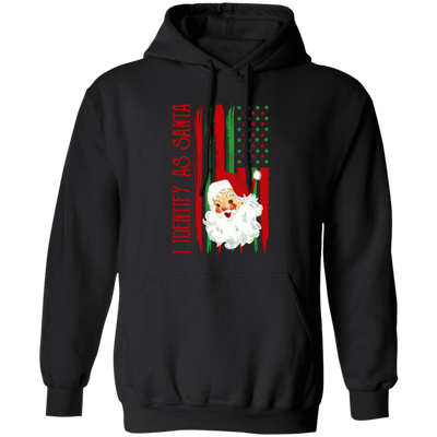 American Santa, I Identify As Santa, American Christmas, Merry Christmas, Trendy Christmas Pullover Hoodie