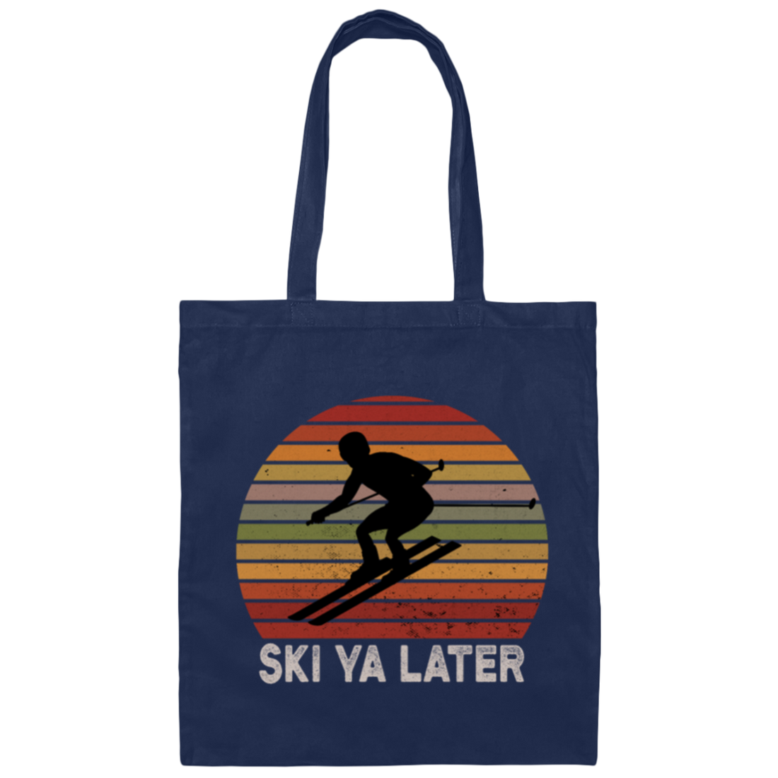 Vintage Ski ya later See you later Skiing Retro Canvas Tote Bag