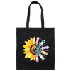 Sunflower Lover, Pretty Sunflower Crocheting Knitting For Women, Love Knitter Canvas Tote Bag