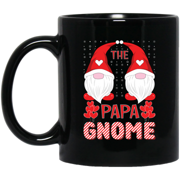 The Papa Gnome, Xmas Gnome, Merry Christmas Black Mug