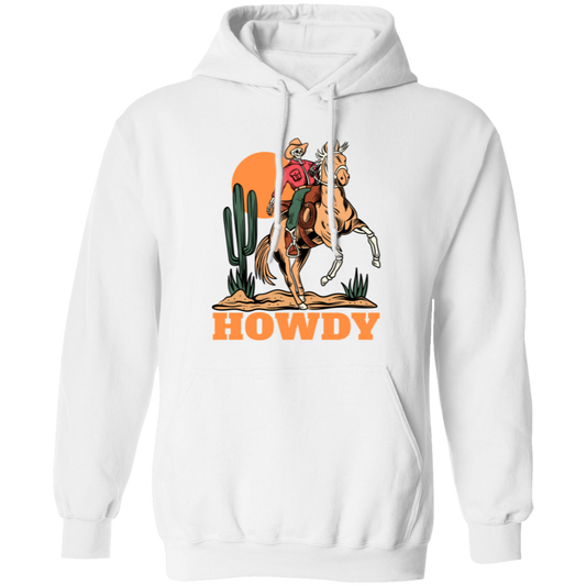 Howdy Cowboy, Cowboy In Desert, Cowboy With Horse Pullover Hoodie