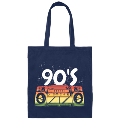 90s Boombox Radio, Old School Retro, Best 90s Birthday, 90s Love Gift Canvas Tote Bag