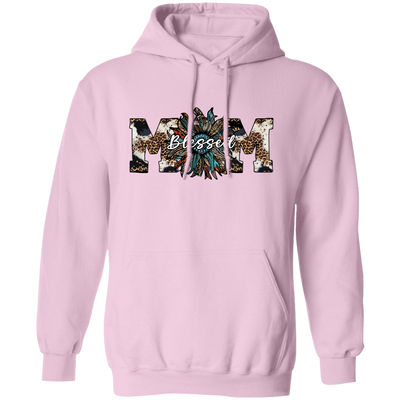 Blessed Mom, Leopard Mom, Mother_s Day Gifts, Mama Sunflower Pullover Hoodie