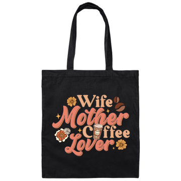 Love Wife Gift, Mothers Gift, Coffee Lover, Retro Love Coffee, Best Wife Canvas Tote Bag