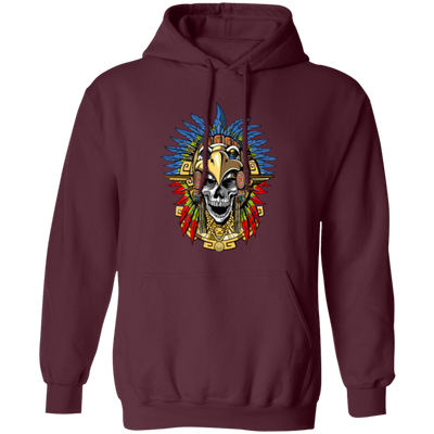 Aztec Skull, Eagle Warrior Mask Native, Mexican Love Gift, Best Warrior Pullover Hoodie