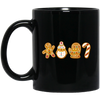 Christmas Cookie, Gingerbread, Snowman Cookie, Merry Christmas, Trendy Christmas Black Mug