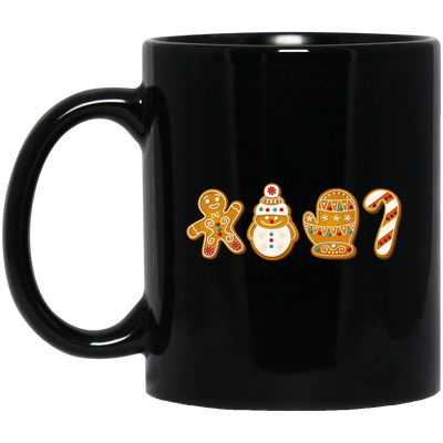 Christmas Cookie, Gingerbread, Snowman Cookie, Merry Christmas, Trendy Christmas Black Mug