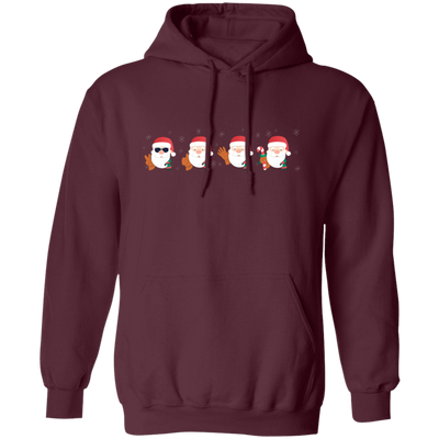 Funny Santa, Mini Santa Face, Merry Christmas, Trendy Christmas Pullover Hoodie