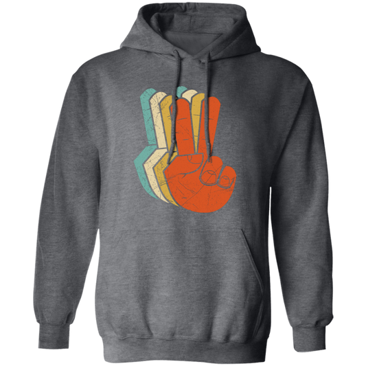 Peace Sign, Retro Peace Sign, Love Peace, Say Hi Pullover Hoodie