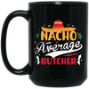 Nacho Average Butcher, Retro Cinco de Mayo Black Mug