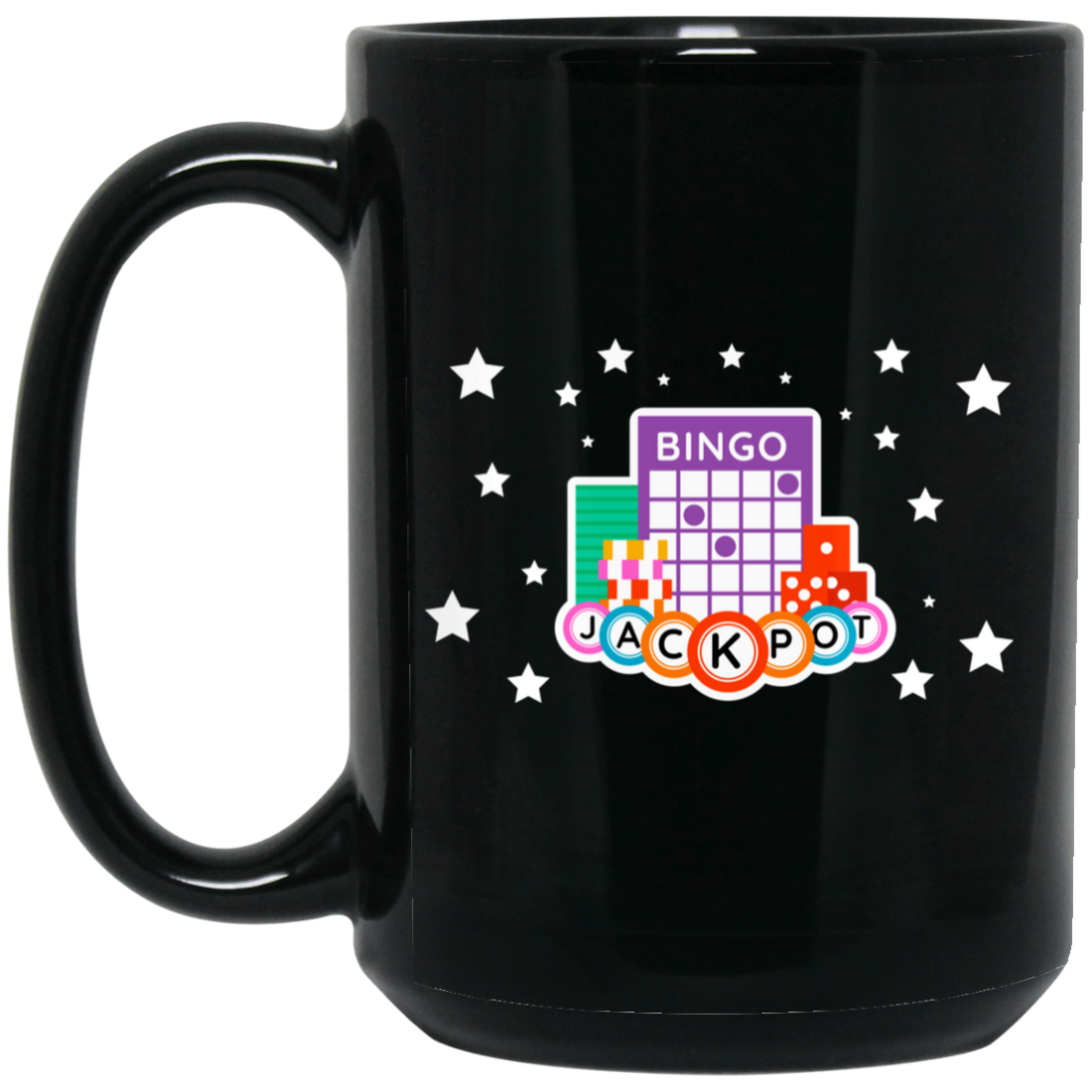Jackpot Prize, Bingo Jackpot, Bingo Game, Lucky Gift Black Mug