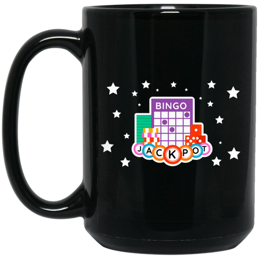 Jackpot Prize, Bingo Jackpot, Bingo Game, Lucky Gift Black Mug