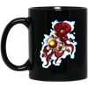 Galaxy Astronaut Fights Octopus, Octopus Love Gift, Love Astronaut Black Mug