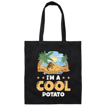 Summer Vibes, I Am A Cool Potato, Love Vegetarian Gift Canvas Tote Bag