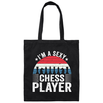 Retro Im A Sexy Chessplayer Chess Pieces Game Canvas Tote Bag