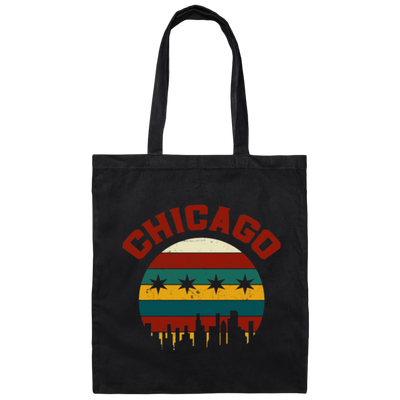 Chicago Skyline, Chicagoan Flag, Retro Chicago, Best Of Chicago Gift Canvas Tote Bag