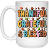 Groovy Thankful, Groovy Grateful, Blessed, Thanksgiving White Mug