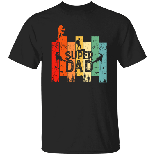 Retro Dad, Super Dad, Hiking Dad, Daddy Love Hiking Unisex T-Shirt