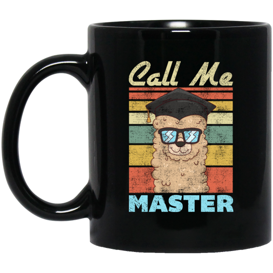 Intelligent Dog, Retro Best Dog, Call Me Master, Funny Dog, Vintage Black Mug