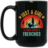 Just A Girl Who Loves Frenchies, Retro French Bulldog Black Mug