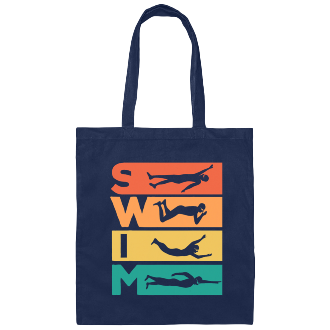 Love To Swim, Retro Swimming, Swimmer Love Gift, Best Swim Lover Canvas Tote Bag