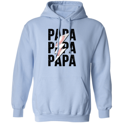 Papa Gift, Baseball Lover Gift, Love Baseball Gift, Papa Baseball Gift-Black Pullover Hoodie