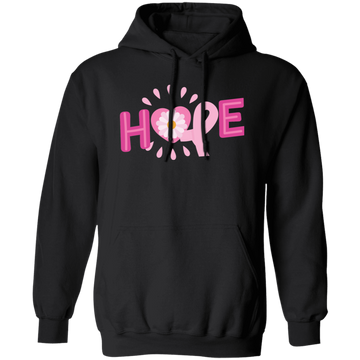 Hope, Please Hope, Pink Ribbon, Aweness, Hopeness Pullover Hoodie