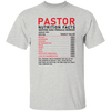 Pastor Nutrition Facts, What Is Pastor, Pastor Meaning Unisex T-Shirt