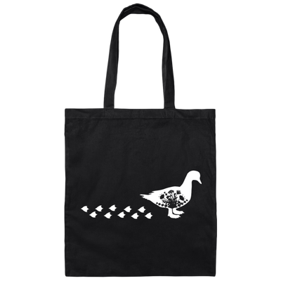 Duck Silhouette, Ducks Trace, Duck Footprint Canvas Tote Bag